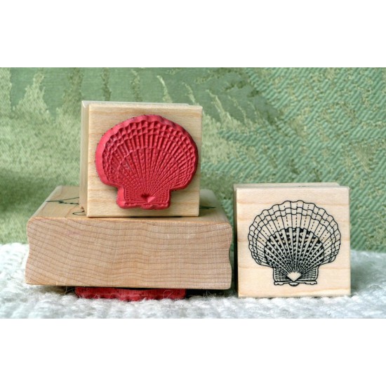 Small Scallop Shell Rubber Stamp