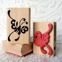 Asian Butterfly Rubber Stamp