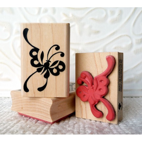Asian Butterfly Rubber Stamp