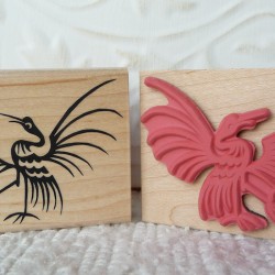 Asian Crane Rubber Stamp