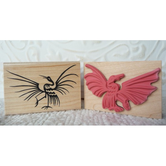 Asian Crane Rubber Stamp