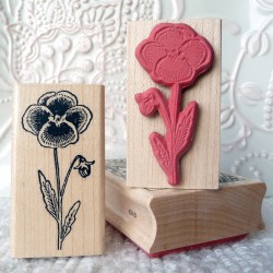 Pansy Flower Rubber Stamp
