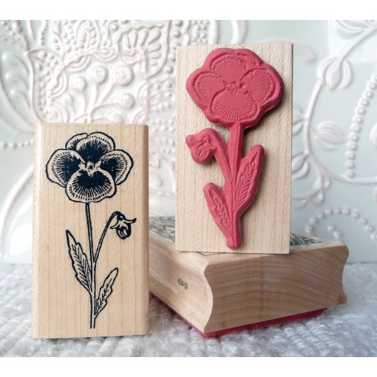 Pansy Flower Rubber Stamp