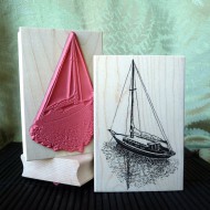 Sailboat Rubber Stamp Sailboat Rubber Stamp
