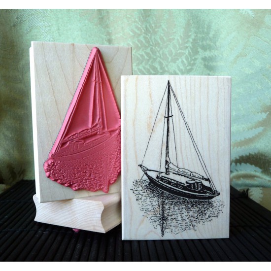 Sailboat Rubber Stamp