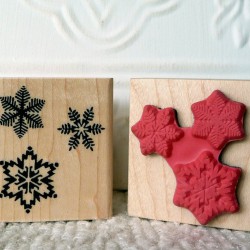 3 Snowflakes Rubber Stamp