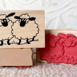 2 Sheep Rubber Stamp