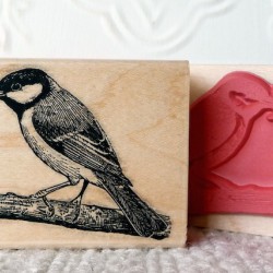 Baby Robin Feeding Rubber Stamp