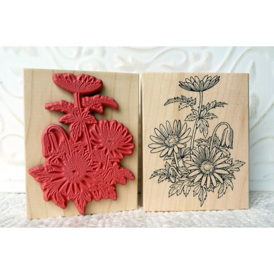 Windflowers Rubber Stamp