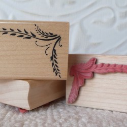 Corner Sprig Rubber Stamp