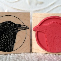Raven Bird Rubber Stamp