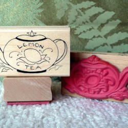 Lemon Teapot Rubber Stamp