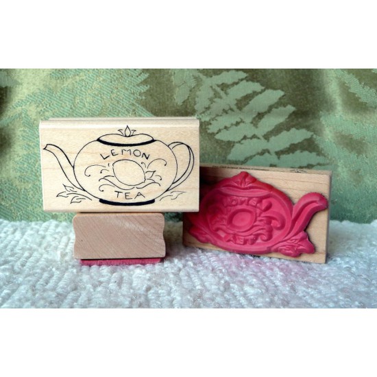 Lemon Teapot Rubber Stamp