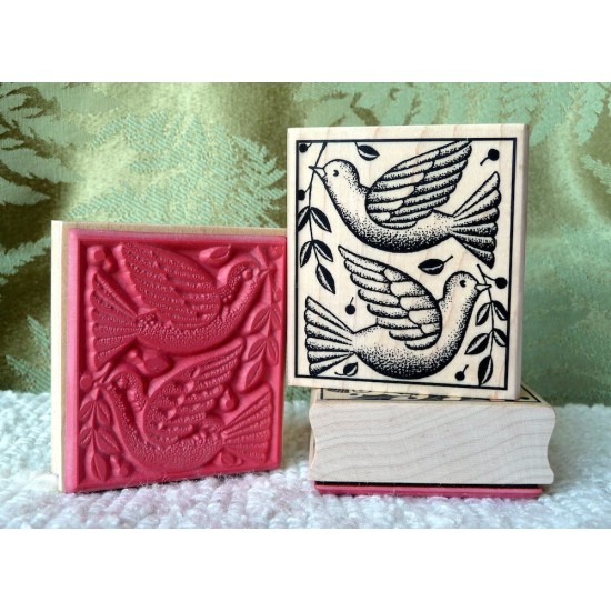 2 Turtle Doves Rubber Stamp