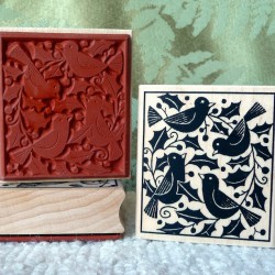4 Calling Birds Rubber Stamp