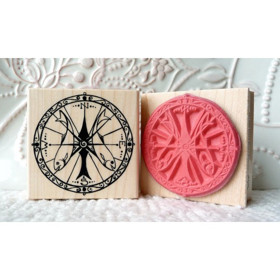 Compass Rubber Stamp Compass Rubber Stamp