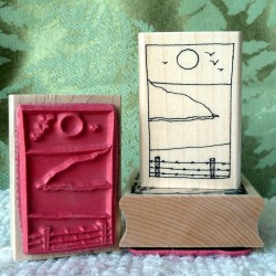 Seascape Rubber Stamp