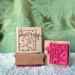 Framed Reindeer Rubber Stamp