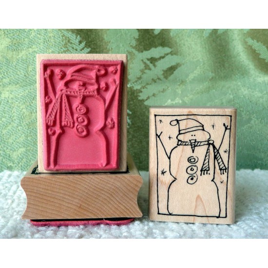 Snowman Rubber Stamp