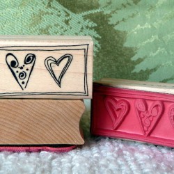 3 Hearts Rubber Stamp