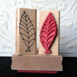 Fishbone Leaf Rubber Stamp
