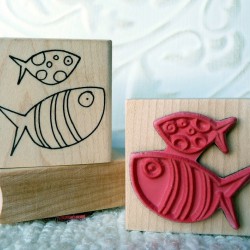 Big Fish Little Fish Rubber Stamp