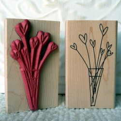 Hearts-a-Bloom Rubber Stamp