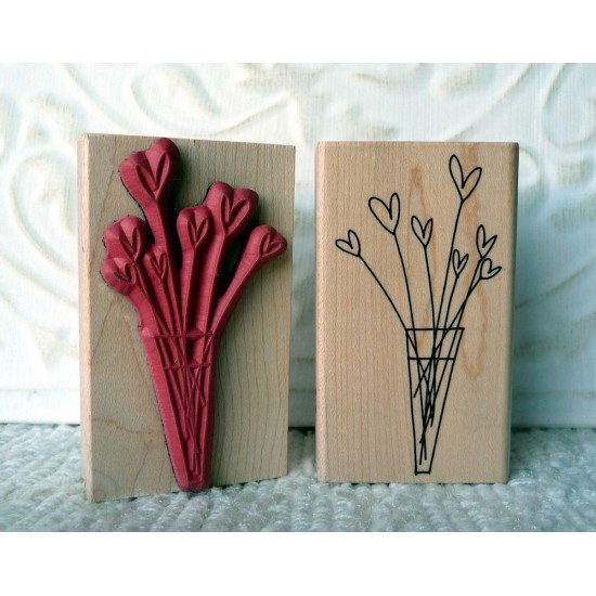 Hearts-a-Bloom Rubber Stamp