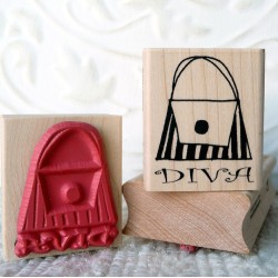 Diva Purse Rubber Stamp