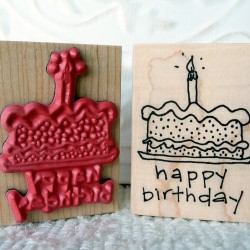 Birthday Cake  Rubber Stamp