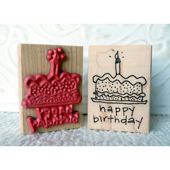 Birthday Cake  Rubber Stamp