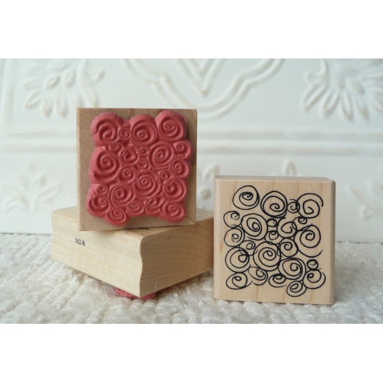 Background Swirls Rubber Stamp