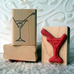 Martini Glass Rubber Stamp