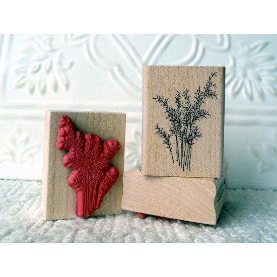 Wispy Plant Rubber Stamp