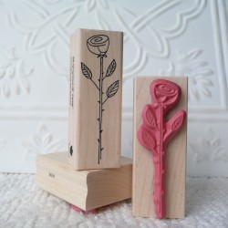 Long Stemmed Rose Rubber Stamp