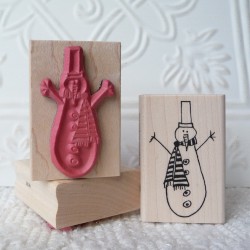 Skinny Snowman Rubber Stamp