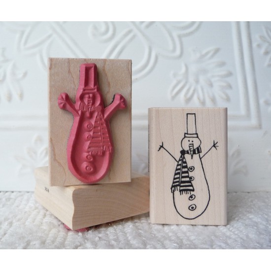 Skinny Snowman Rubber Stamp