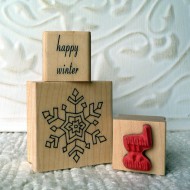 happy winter Rubber Stamp