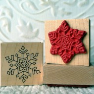 Single Snowflake Rubber Stamp