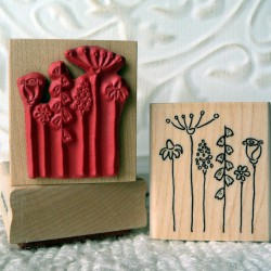 Stick Flowers Rubber Stamp