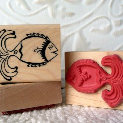 Funky Fish Rubber Stamp