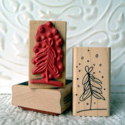 Fluffy Tree Rubber Stamp