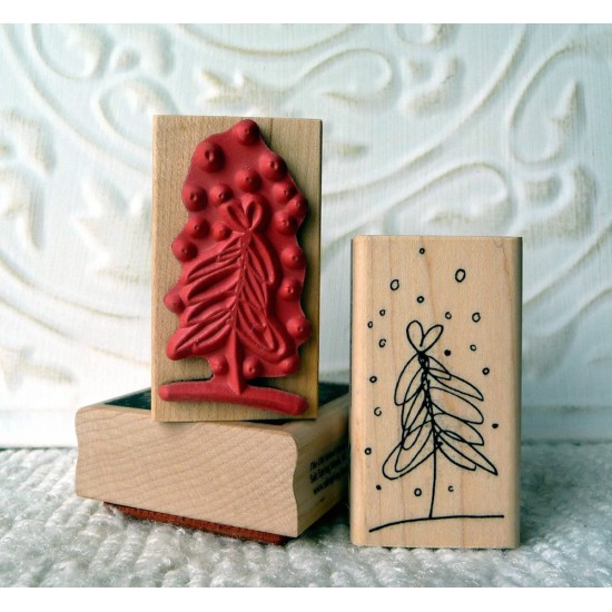 Fluffy Tree Rubber Stamp