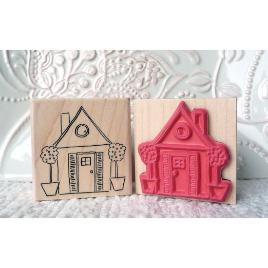 Little House Rubber Stamp