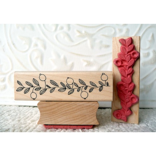 Berry Border Rubber Stamp