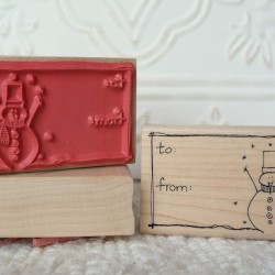 To From Snowman Rubber Stamp