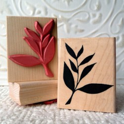 Solid Leaves Rubber Stamp