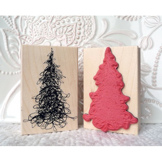Scribble Tree Rubber Stamp