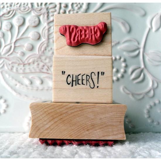 "CHEERS!" Rubber Stamp