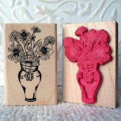 Flower Vase Rubber Stamp